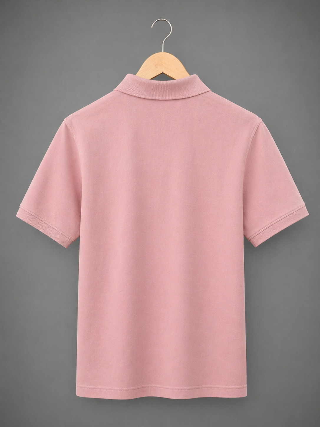Blush Pink Zip Polo T-Shirt – Premium Lycra