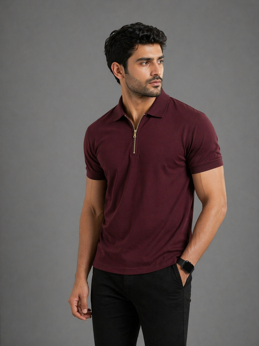 Men’s Premium Zip Polo T-Shirt Combo (Pack of 2)