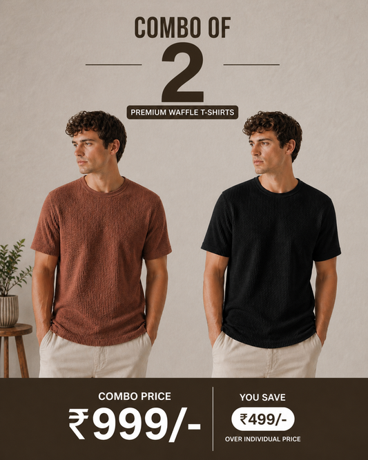 Men’s Premium Waffle T-Shirt Combo (Pack of 2)