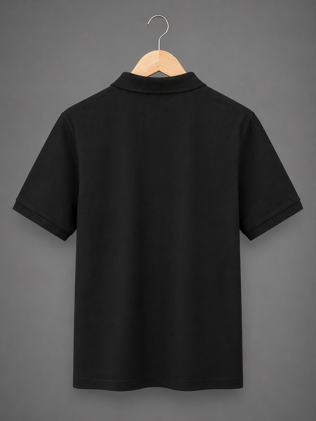 Jet Black Zip Polo T-Shirt – Premium Lycra