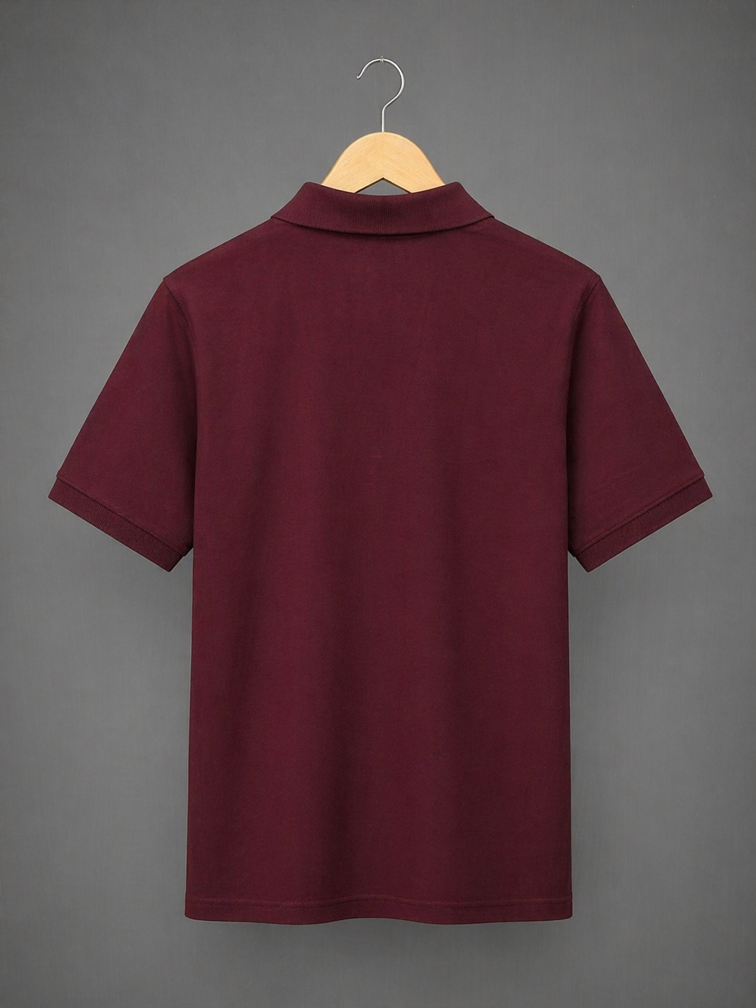 Maroon Zip Polo T-Shirt – Premium Lycra