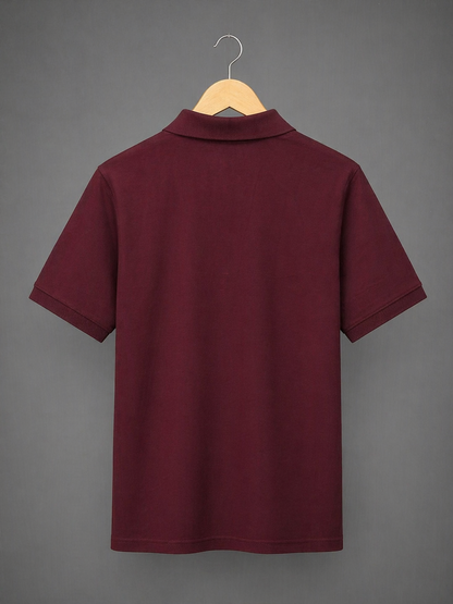 Maroon Zip Polo T-Shirt – Premium Lycra
