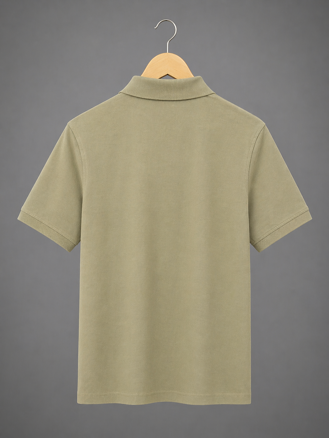 Olive Green Zip Polo T-Shirt - Premium Lycra
