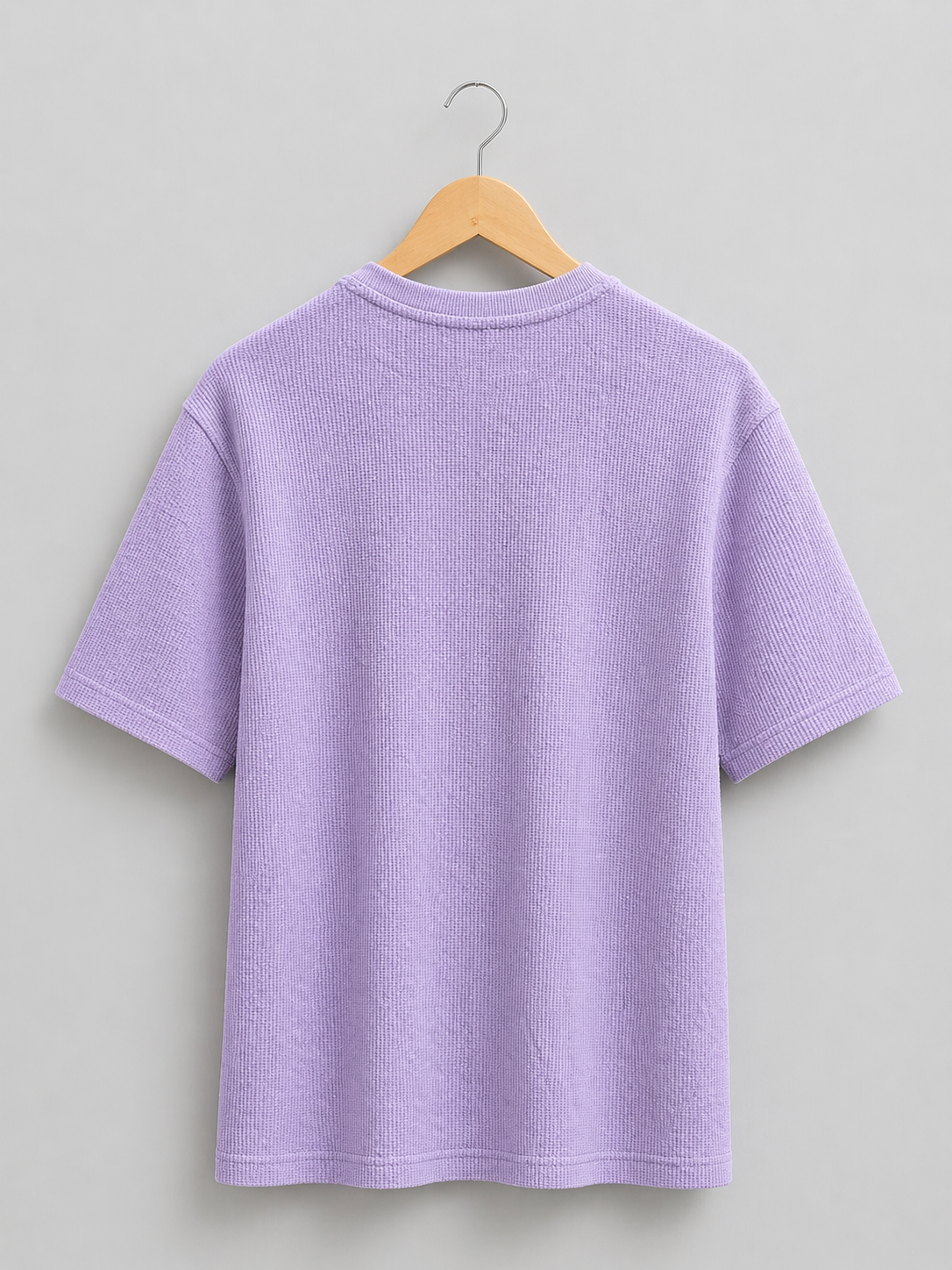 Lavender Waffle Knit  Oversized T-Shirt – Premium Cotton