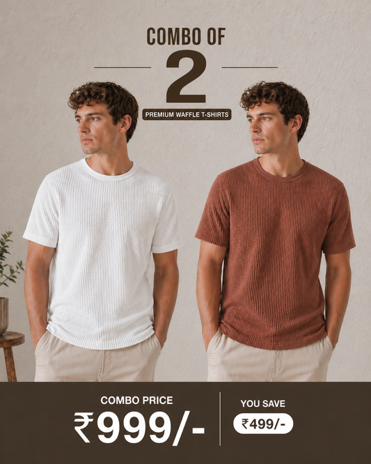 Men’s Premium Waffle T-Shirt Combo (Pack of 2)