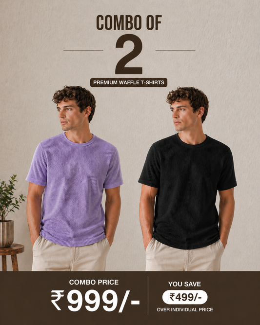 Men’s Premium Waffle T-Shirt Combo (Pack of 2)